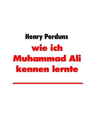 cover image of wie ich Muhammad Ali kennen lernte